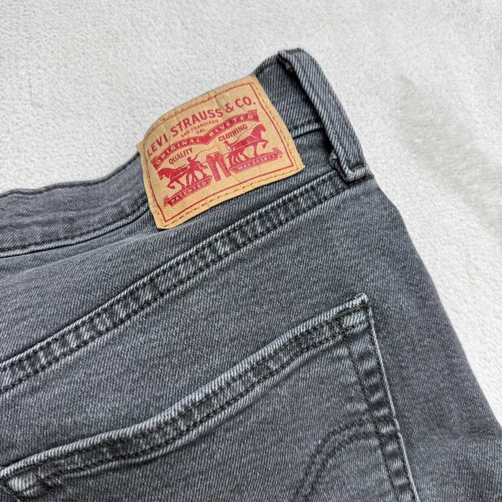 Levis Ribcage Bell Jeans Women 32 Faded Black Super High Rise Wide Leg Boho 70s - Picture 9 of 10